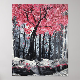 Blossom bij de rivier poster