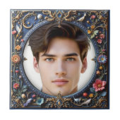 Blossom & Bird Keramische Lijst Tegel Tegeltje (Voorkant)