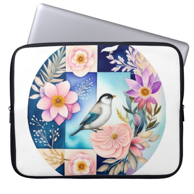 Blossom & Bird  Laptop Sleeve (Voorkant)