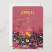 Blossom Birthday Bash - Schattig Chick First Birth Kaart (Achterkant)