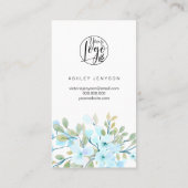 Blossom blauwe bloem logo bedankt visitekaartje (Achterkant)