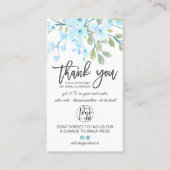 Blossom blauwe bloem logo bedankt visitekaartje (Voorkant)