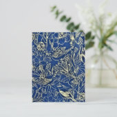 Blossom Blue Glitter Feestdagenkaart (Staand voorkant)