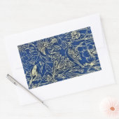 Blossom Blue Glitter Rechthoekige Sticker (Envelop)
