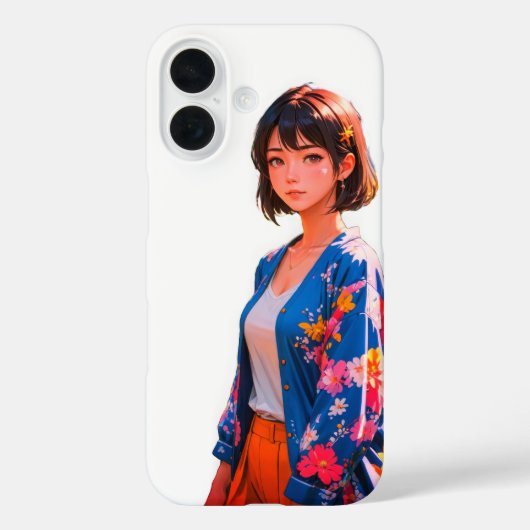 Blossom Blue iPhone 16 Hoesje (Achterkant)