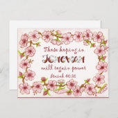 Blossom Border~Hoping in Jehovah~2018 Scripture Briefkaart (Voorkant / Achterkant)