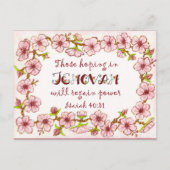 Blossom Border~Hoping in Jehovah~2018 Scripture Briefkaart (Voorkant)