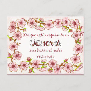 Blossom Border~Hoping in Jehovah~2018 Spaans Briefkaart