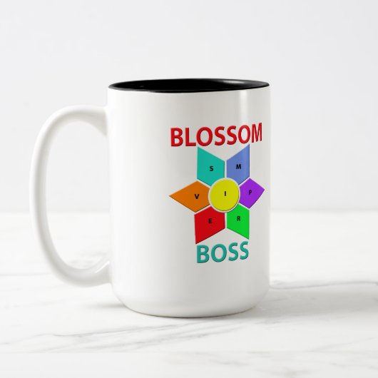 Blossom BossTwo-Tone Mok, 15 oz Tweekleurige Koffiemok (Links)