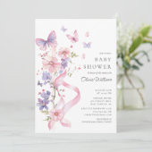 Blossom & Bow Butterfly Baby shower Kaart (Staand voorkant)