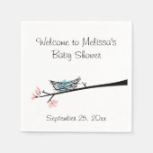 Blossom Branch en Nest Baby shower servetten (Voorkant)