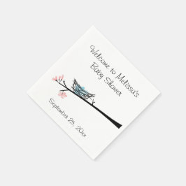 Blossom Branch en Nest Baby shower servetten