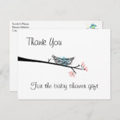 Blossom Branch en Nest Dank U Briefkaart (Voorkant / Achterkant)