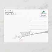 Blossom Branch en Nest Dank U Briefkaart (Achterkant)