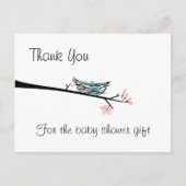 Blossom Branch en Nest Dank U Briefkaart (Voorkant)