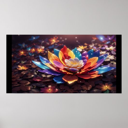 "Blossom Brilliance Rainbow Flower Poster" Poster (Voorkant)