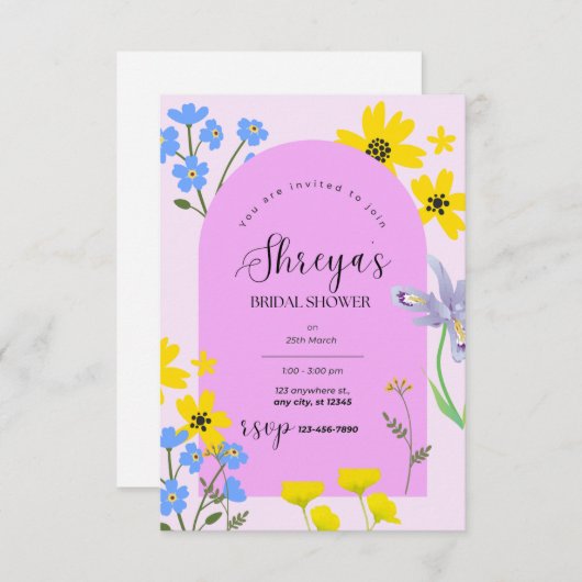 Blossom Bruid Bloemen Bruids Douche Uitnodiging (Voorkant / Achterkant)