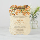 Blossom bruiloft van het landelijke kerriekkerriek kaart (Staand voorkant)