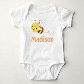 Blossom Bumblebee Aangepaste persoonlijke babynaam Romper (Voorkant)