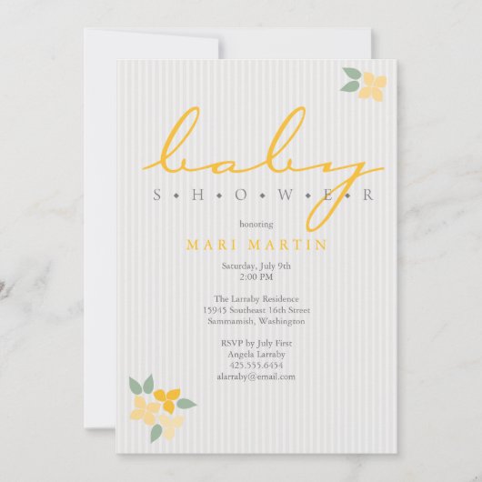 Blossom Bunches Baby shower Invitation Kaart (Voorkant)