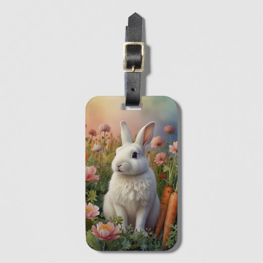 Blossom Bunny & Carrot Patch Bagagelabel (Voorkant (verticaal))