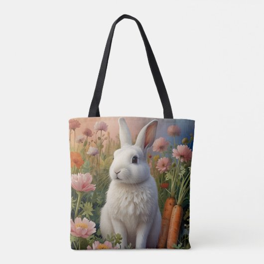Blossom Bunny & Carrot Patch Canvas tas (Achterkant)