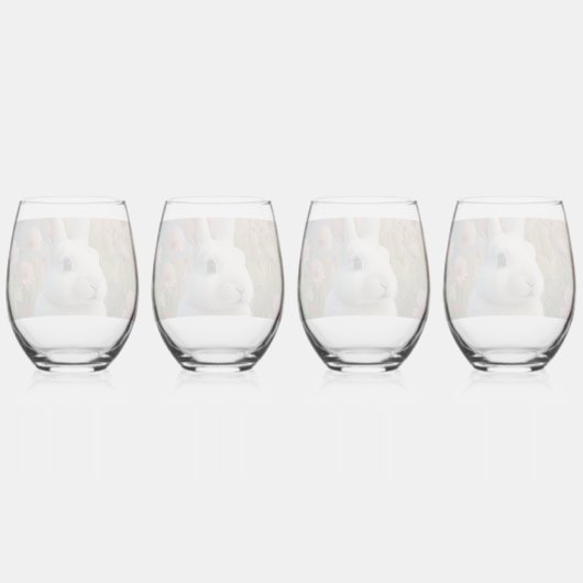 Blossom Bunny & Wortel Patch Drinkware Set Wijnglas Zonder Voet (Achterkant)