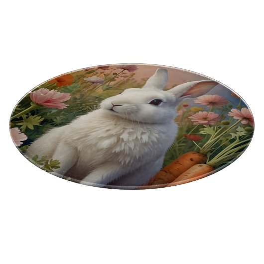 Blossom Bunny & Wortel Patch Glas Snijplank (Hoek)