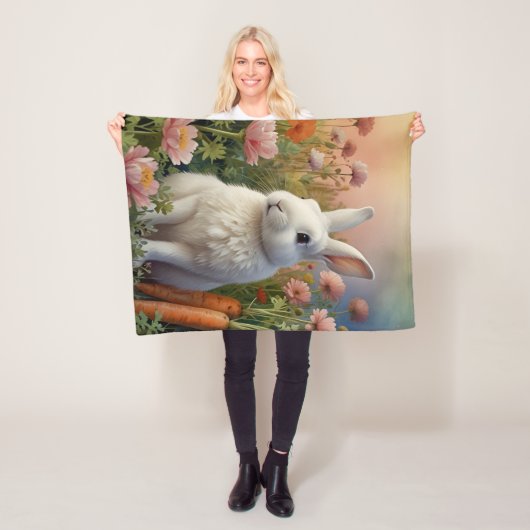 Blossom Bunny & Wortelpleister Fleece Deken (In situ)