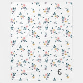 Blossom Charm Monogram Fleece Deken (Voorkant)