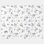 Blossom Charm Monogram Fleece Deken (Voorkant (Horizontaal))