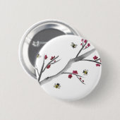 Blossom en bijen ronde button 5,7 cm (Voorkant /achterkant)