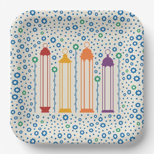 Blossom en lampions papieren bordje (Voorkant)