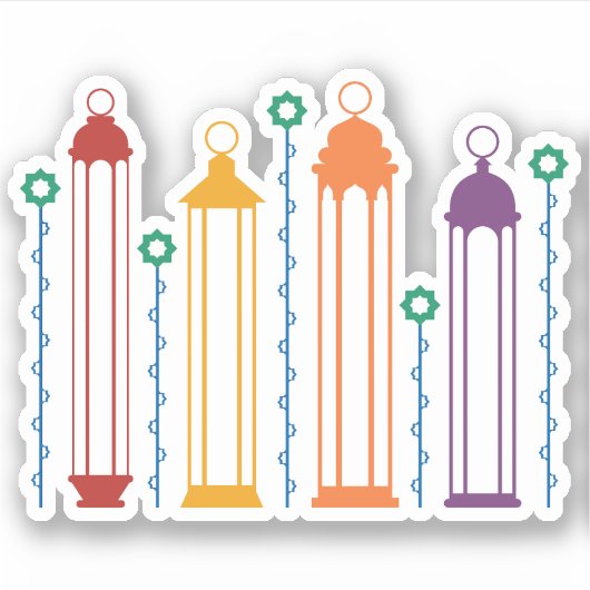 Blossom en lampions sticker (Voorkant)