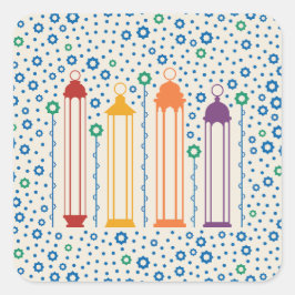 Blossom en lampions vierkante sticker