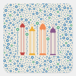 Blossom en lampions vierkante sticker