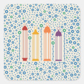 Blossom en lampions vierkante sticker (Voorkant)