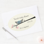 Blossom en Nest Baby shower Ovale Sticker (Envelop)