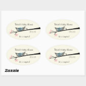 Blossom en Nest Baby shower Ovale Sticker (Vel)
