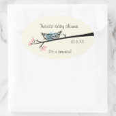 Blossom en Nest Baby shower Ovale Sticker (Tas)