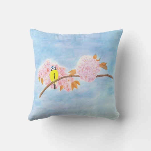 Blossom en tuinvogel kussen (Achterkant)