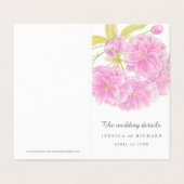 Blossom-evenementschema en -kaart van de weddensch kaart (Buitenkant ongevouwen)