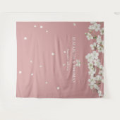 Blossom Floral Dusty Roos Weddenschap Foto achterg Wandkleed (Voorkant (horizontaal))
