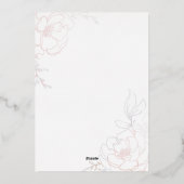 Blossom Floral Wedding Design Invitation Folie Uitnodiging (Achterkant)
