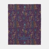 Blossom floreel patroon paarse gepersonaliseerde n fleece deken (Voorkant)