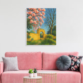 Blossom Gate – Betoverde Tuinschilderij Canvas Afdruk (Insitu (Woonkamer))
