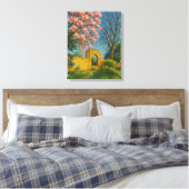 Blossom Gate – Betoverde Tuinschilderij Canvas Afdruk (Insitu (Slaapkamer))