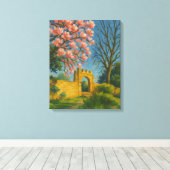 Blossom Gate – Betoverde Tuinschilderij Canvas Afdruk (Insitu (Houten vloer))