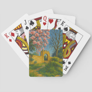 Blossom Gate – Betoverde Tuinschilderij Pokerkaarten