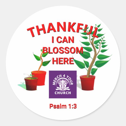 Blossom Geplant hier Christelijke kerk ADD LOGO Ronde Sticker (Voorkant)